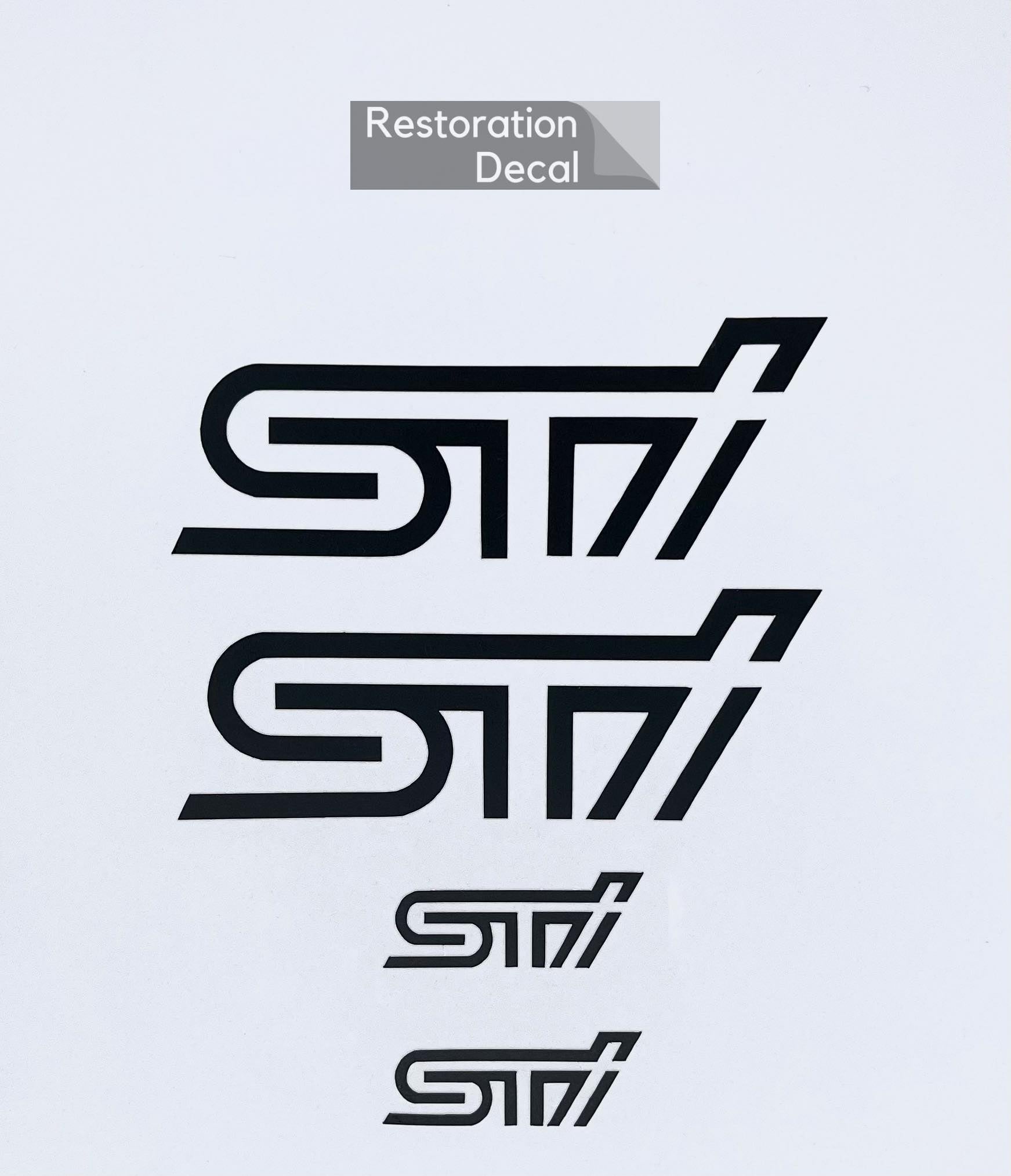 Subaru STi Front & Rear Brake Caliper Stickers | Black – Restoration Decal